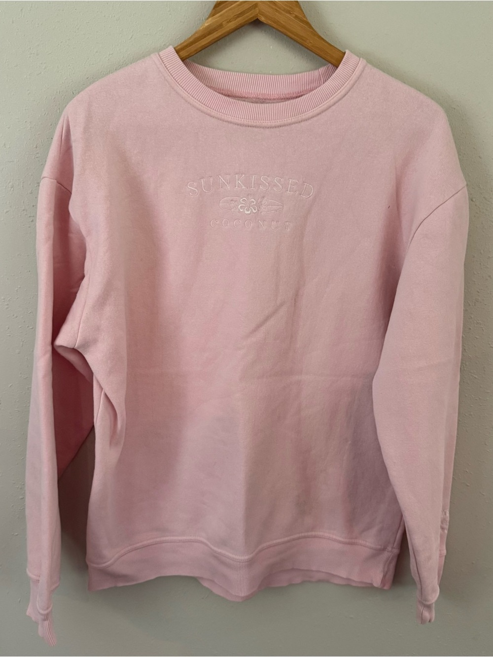 Sunkissed Coconut Baby PinkPullover Sweatshirt Size Large